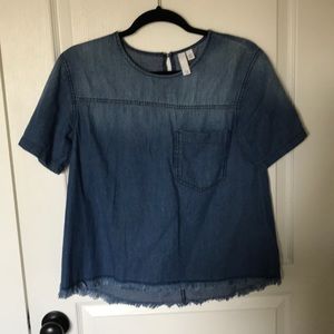 Short sleeve denim top